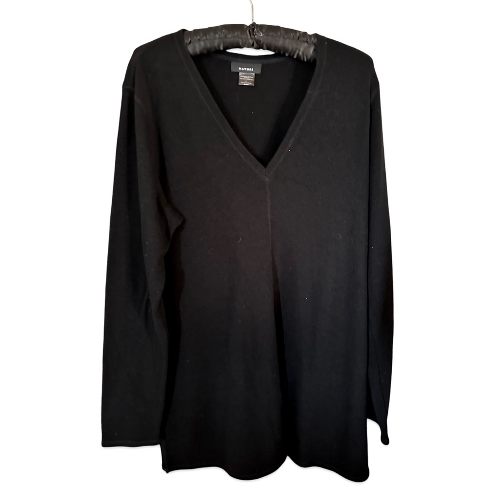 Natori Black V-Neck Sweater